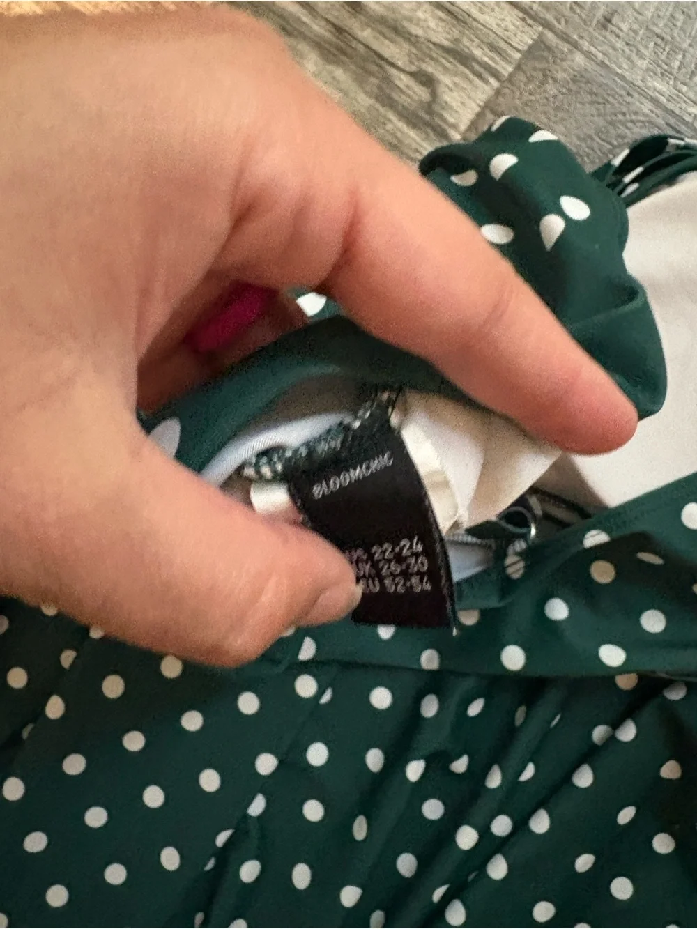 BloomChic Green & White Polka Dot Swimdress Size 22-24